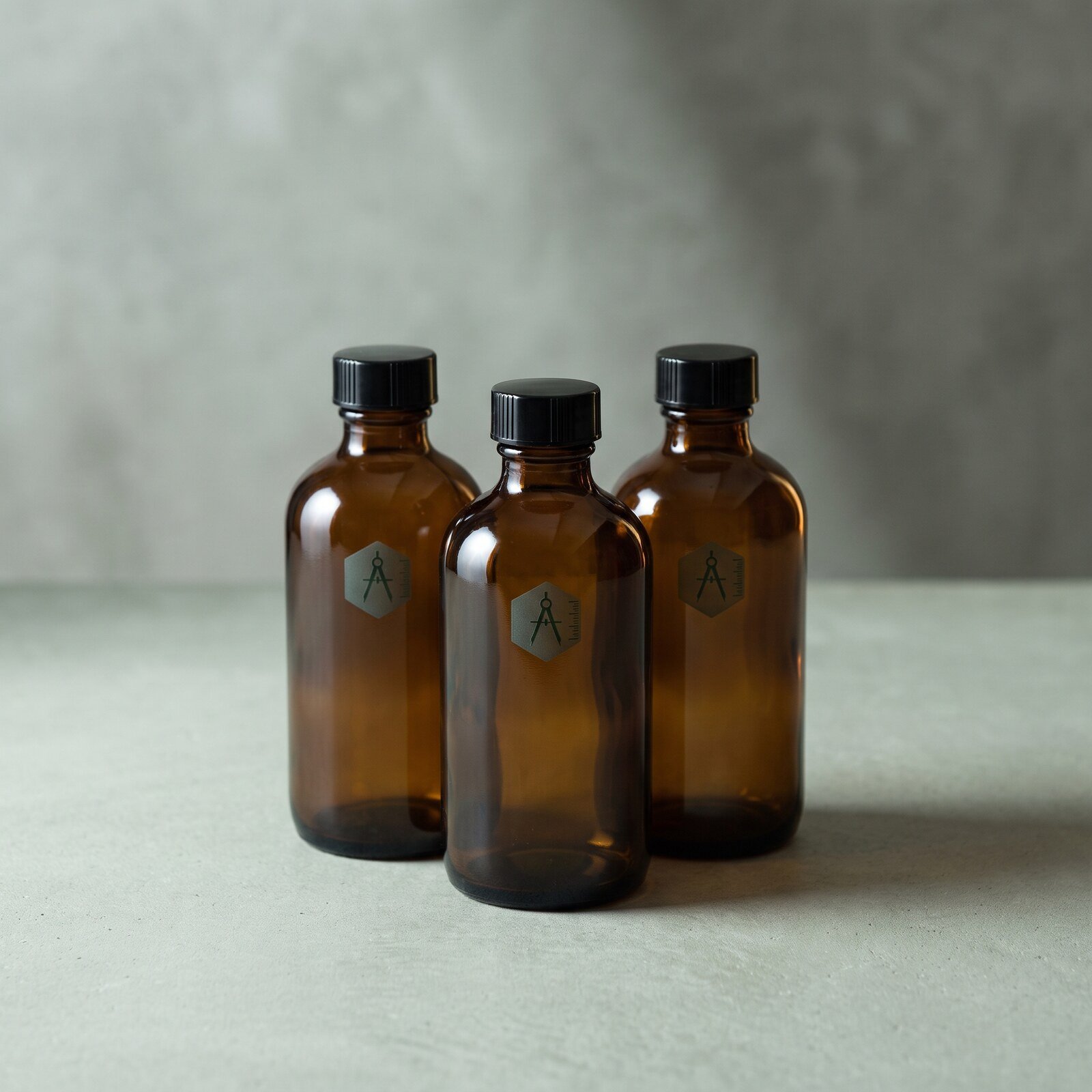 Amber Boston Round Bottles